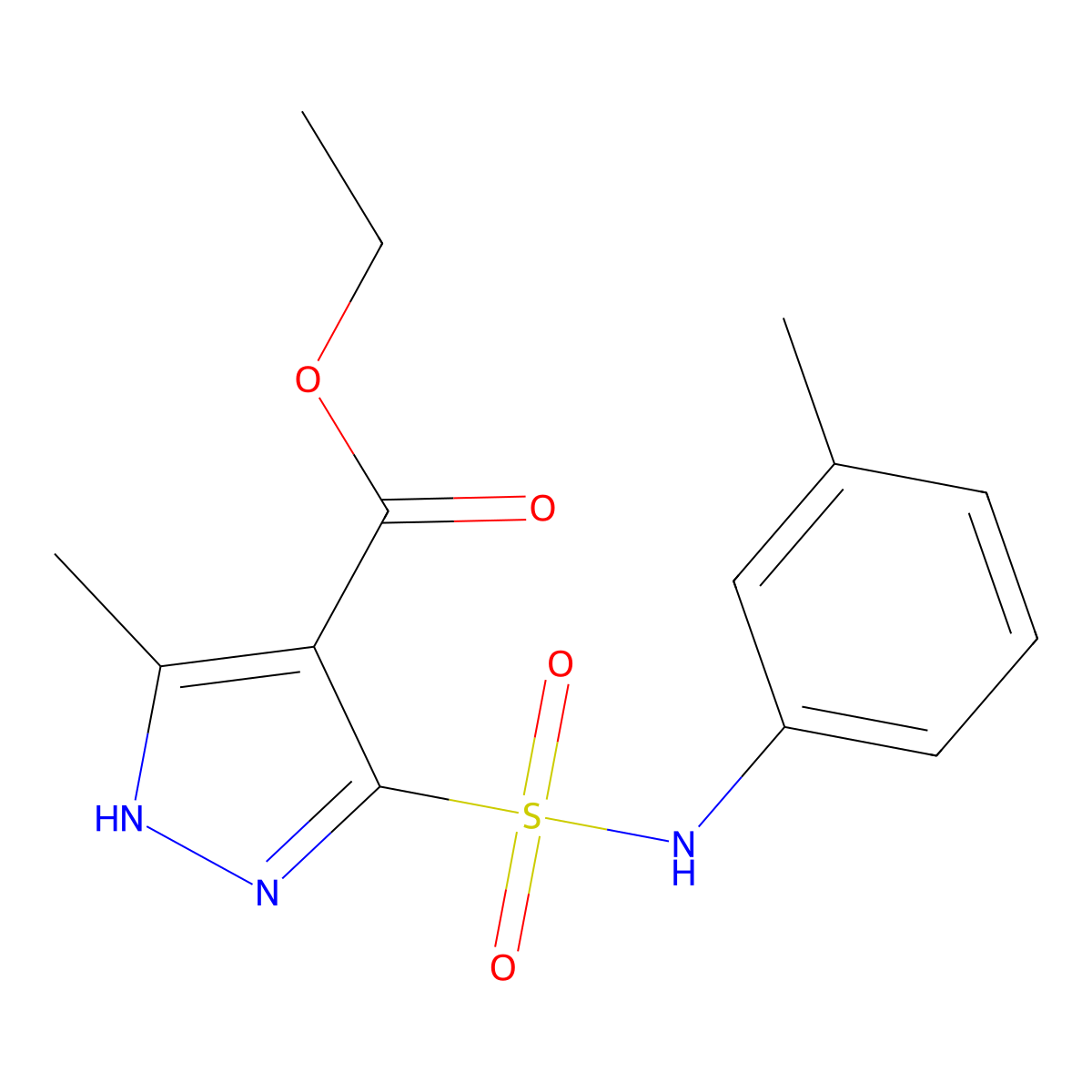 ethyl 3-methyl-5-(N-(m-tolyl)sulfamoyl)-1H-pyrazole-4-carboxylate molecular structure, CAS 1301767-41-8