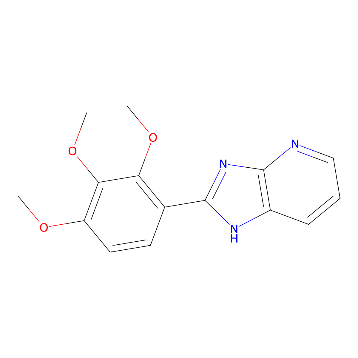 2-(2,3,4-trimethoxyphenyl)-3H-imidazo[4,5-b]pyridine molecular structure, CAS 130179-85-0
