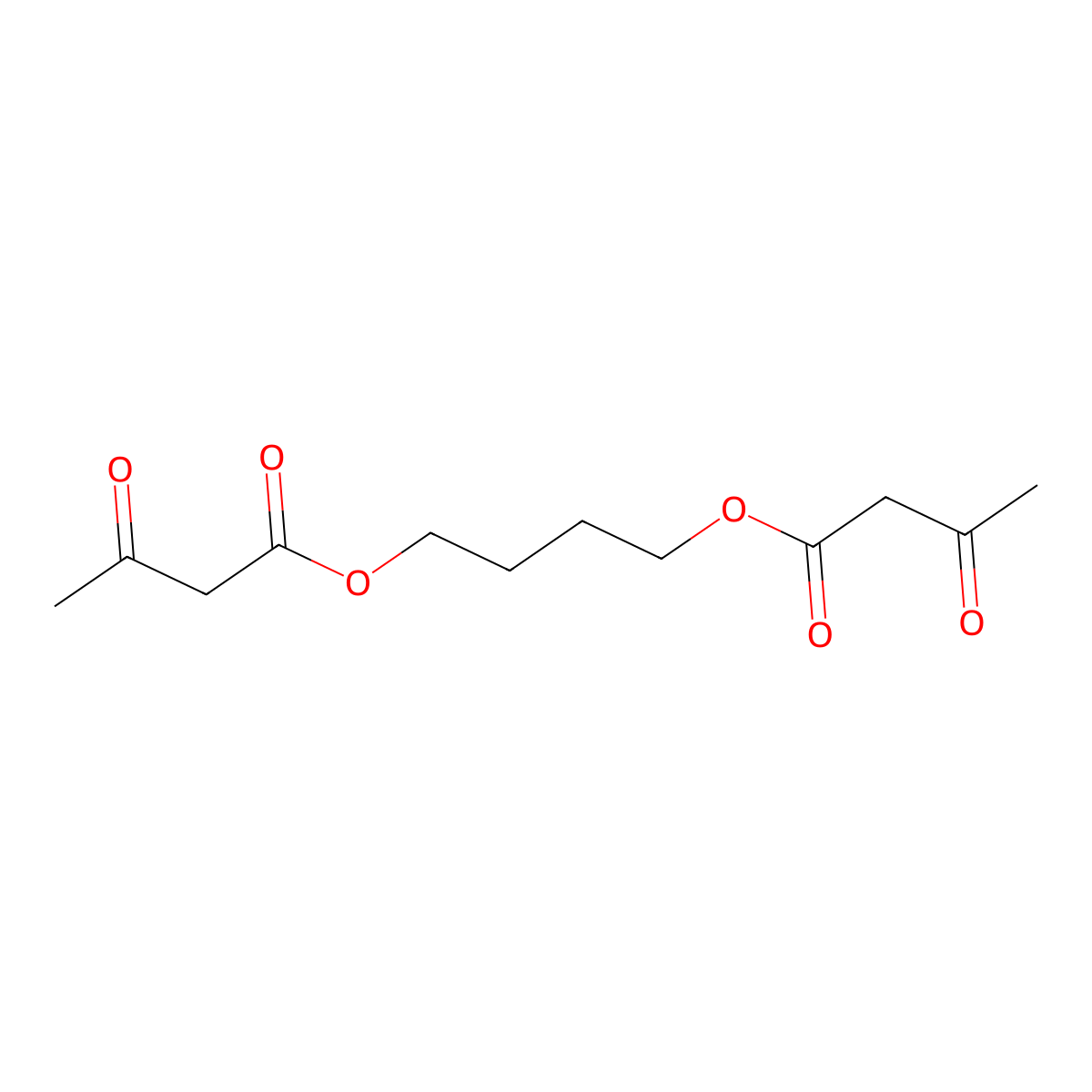 Butane-1,4-diyl diacetoacetate molecular structure, CAS 13018-41-2