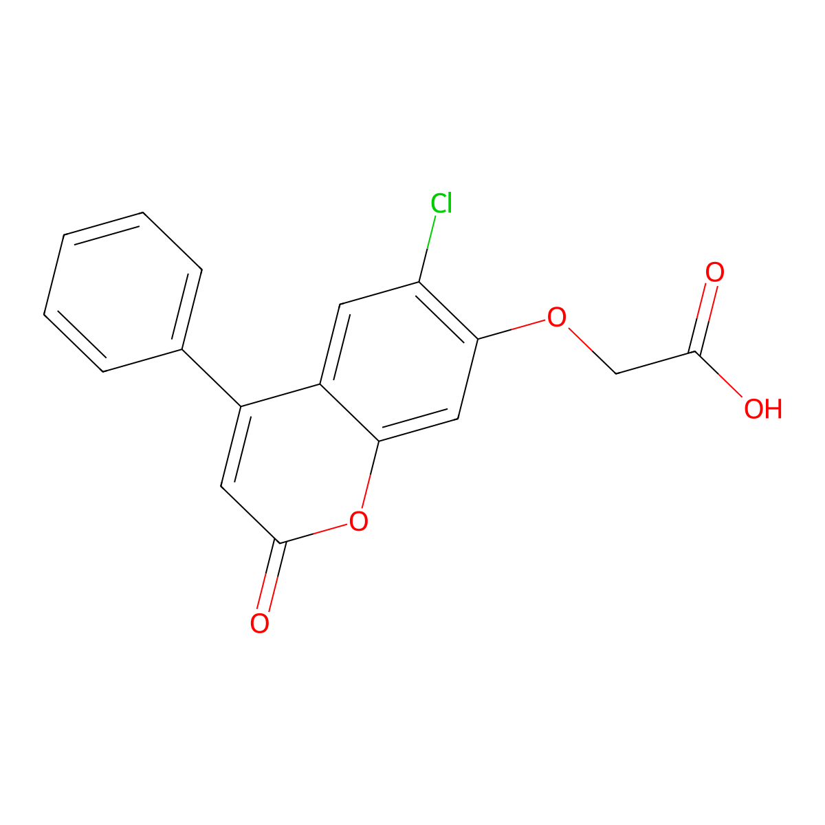 [(6-chloro-2-oxo-4-phenyl-2H-chromen-7-yl)oxy]acetic acid molecular structure, CAS 130181-10-1