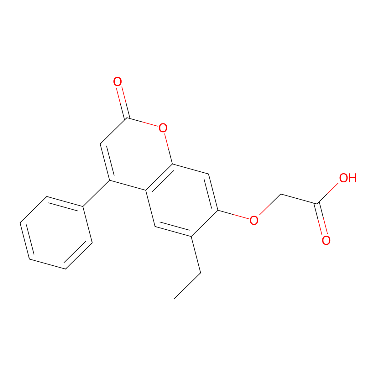 2-[(6-ethyl-2-oxo-4-phenyl-2H-chromen-7-yl)oxy]acetic acid molecular structure, CAS 130181-47-4