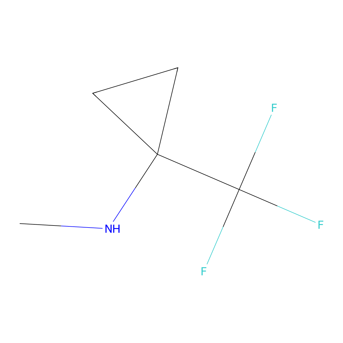 N-methyl-1-(trifluoromethyl)cyclopropan-1-amine molecular structure, CAS 1301818-80-3