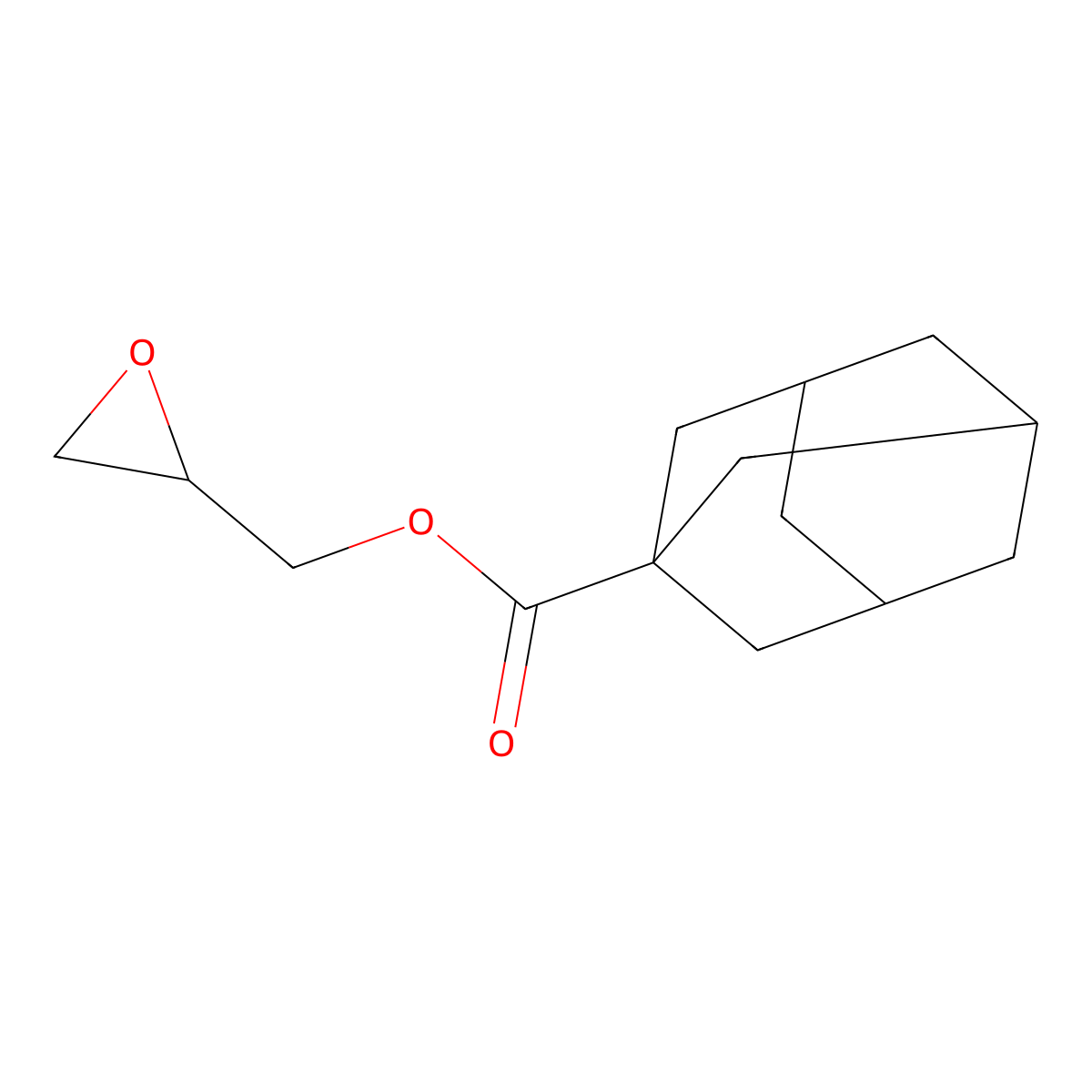 2-Oxiranylmethyl tricyclo[3.3.1.13,7]decane-1-carboxylate molecular structure, CAS 130187-72-3