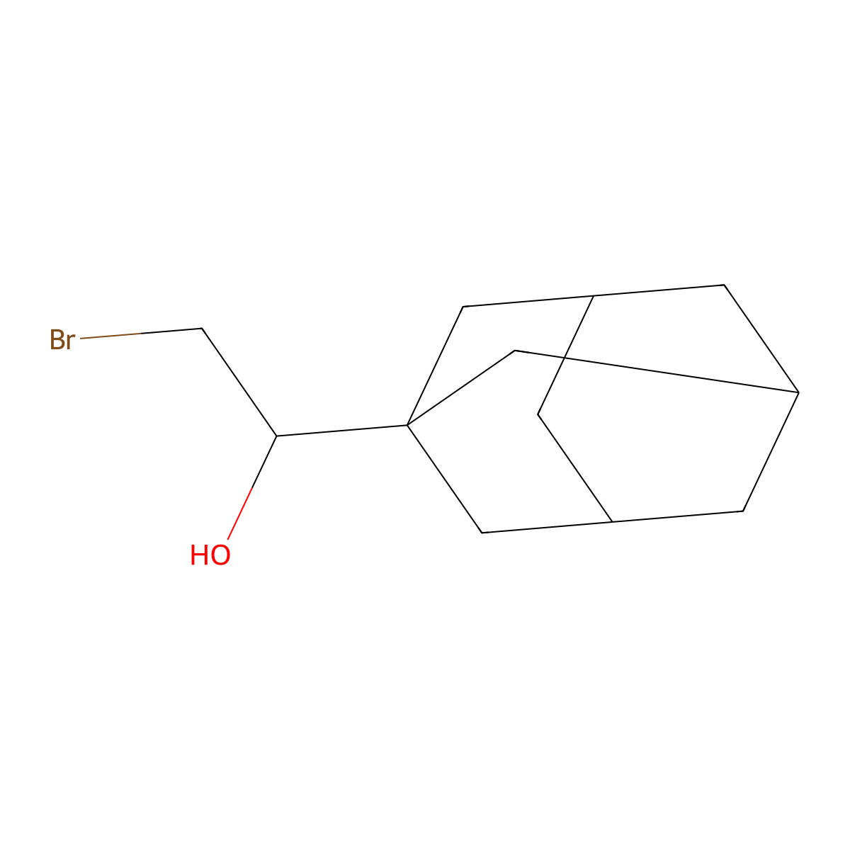 1-(Adamantan-1-yl)-2-bromoethan-1-ol molecular structure, CAS 130187-87-0