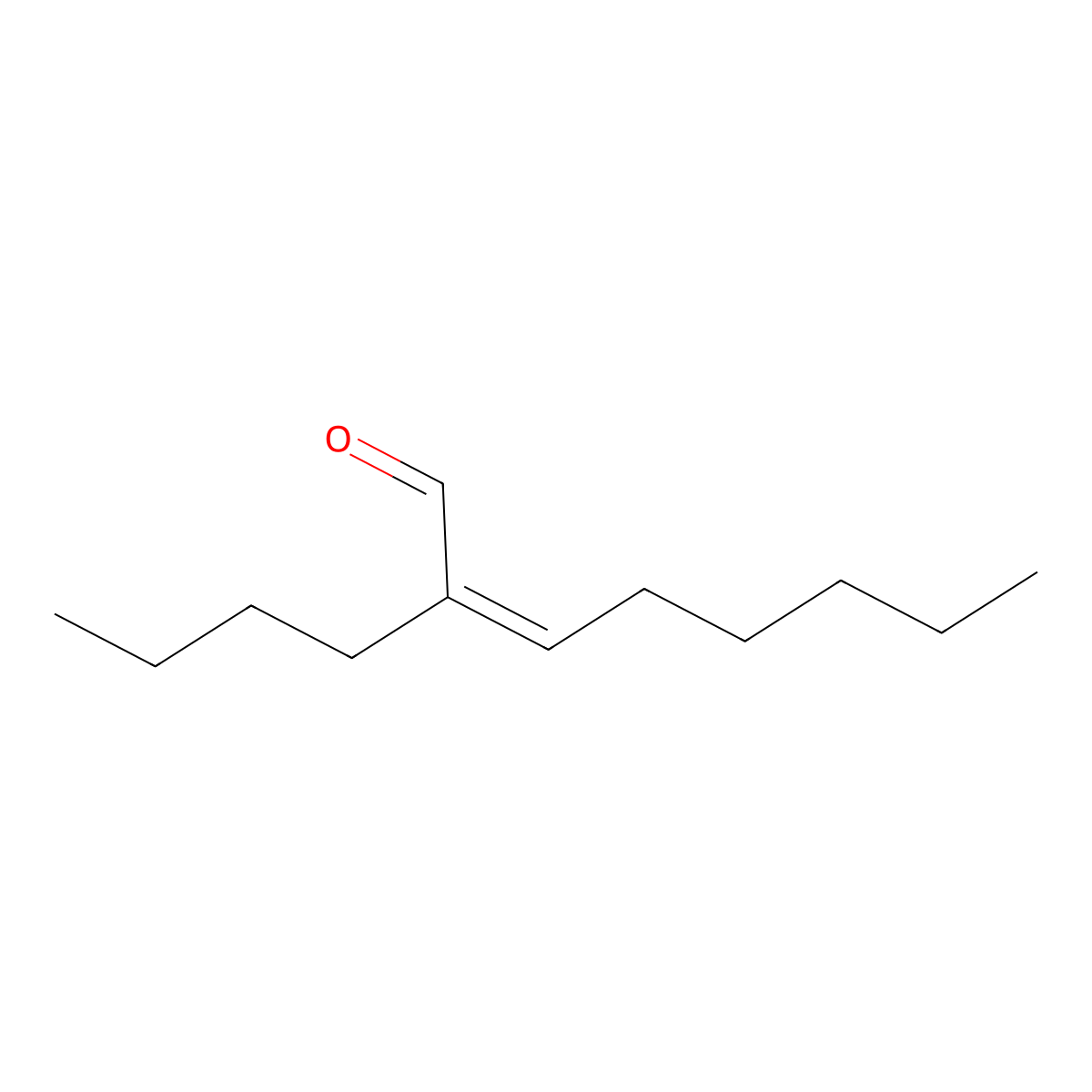 2-Butyl-2-octenal molecular structure, CAS 13019-16-4