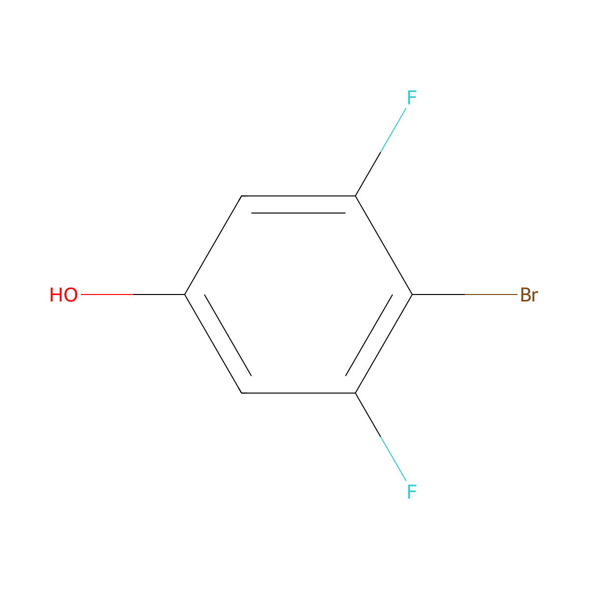 4-Bromo-3,5-difluorophenol molecular structure, CAS 130191-91-2