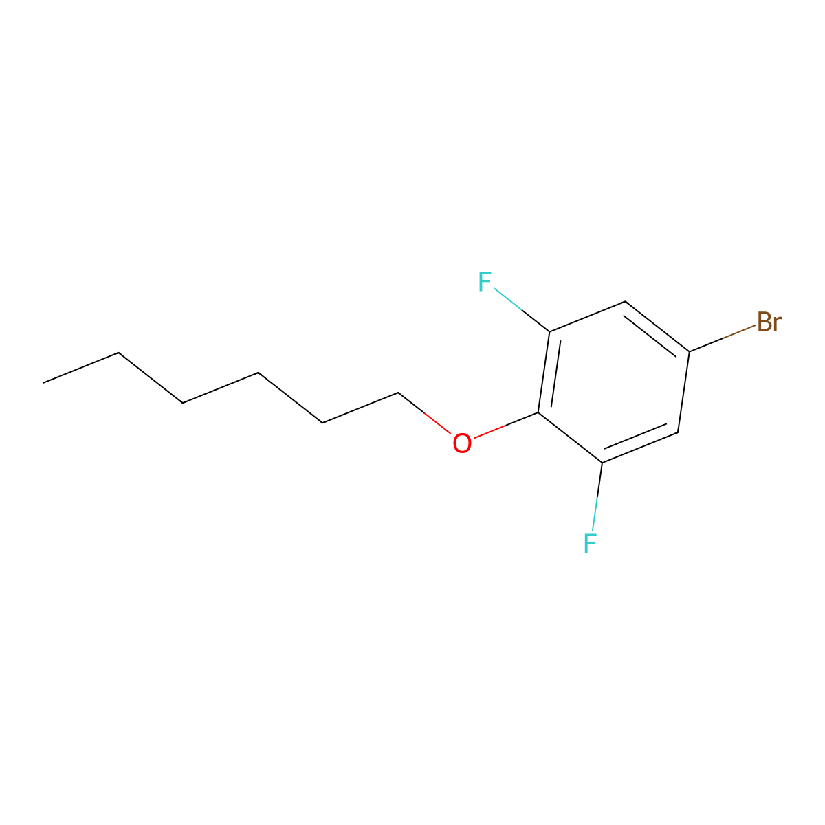 1-Bromo-3,5-difluoro-4-n-hexyloxybenzene molecular structure, CAS 130191-95-6