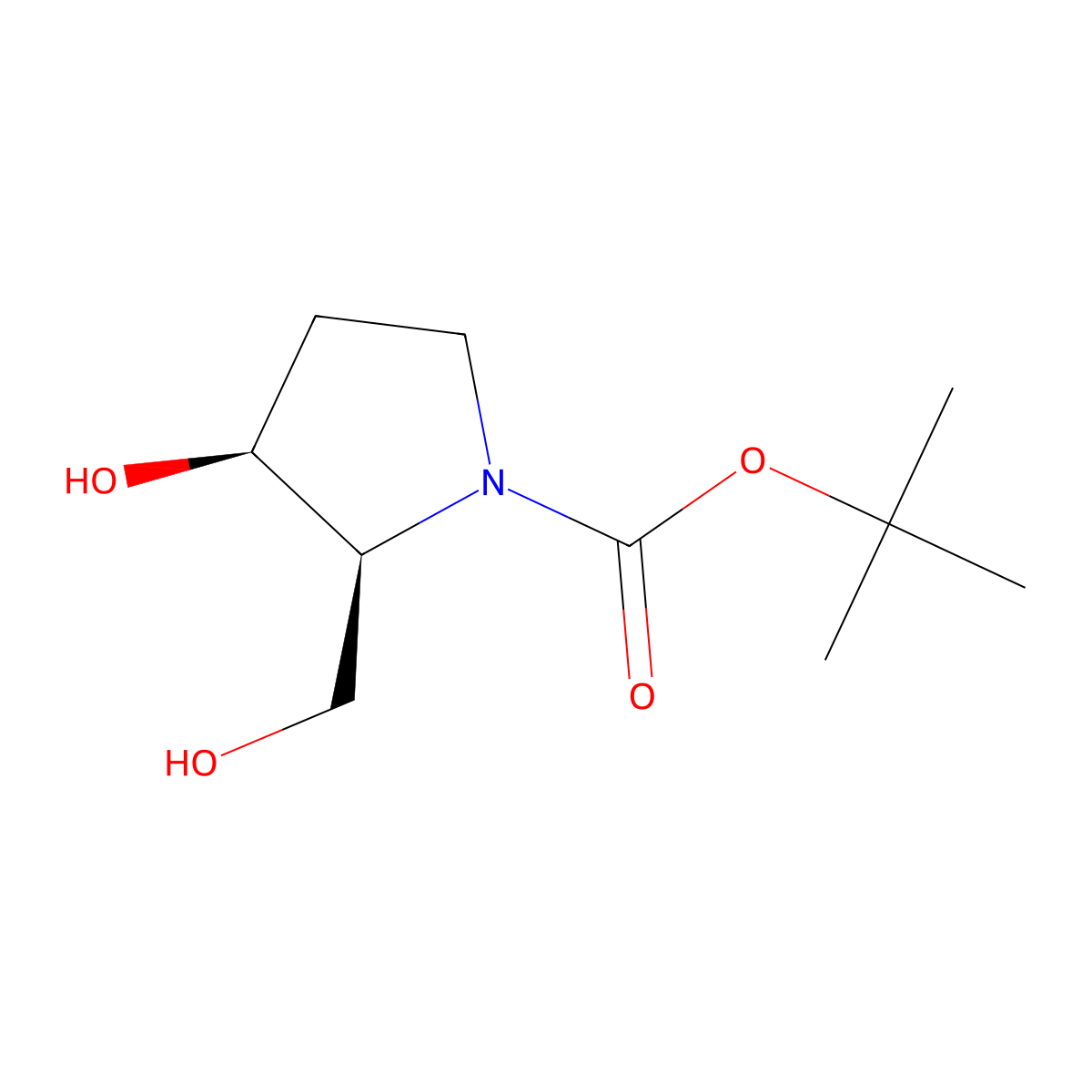 Tert-butyl (2S,3S)-3-hydroxy-2-(hydroxymethyl)pyrrolidine-1-carboxylate molecular structure, CAS 130193-01-0