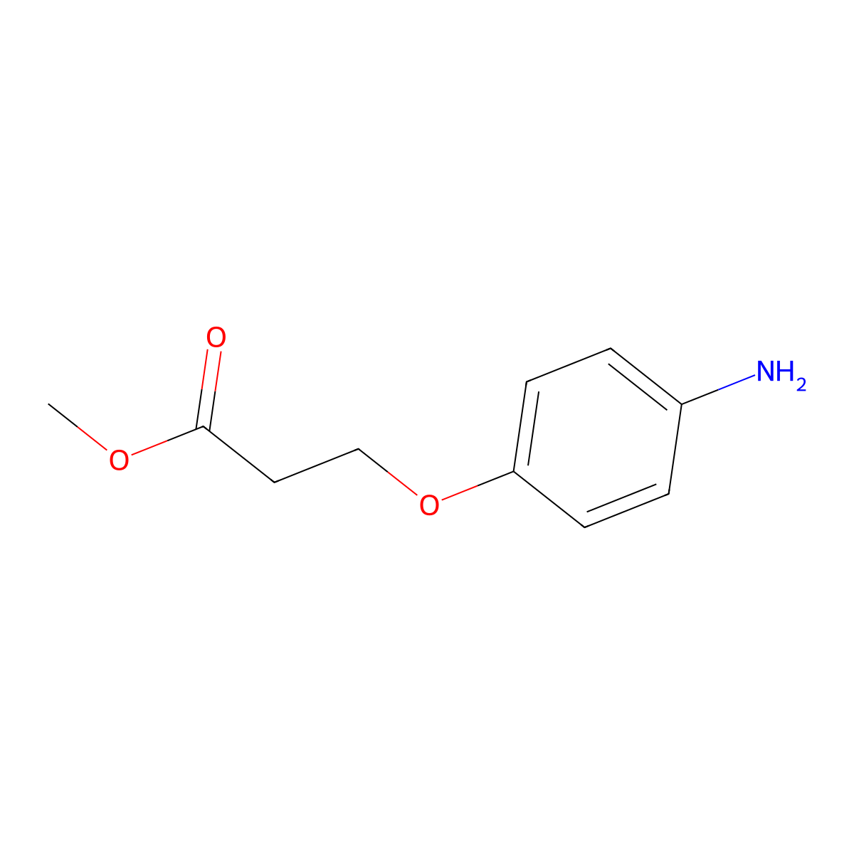 Methyl 3-(4-aminophenoxy)propanoate molecular structure, CAS 130198-72-0
