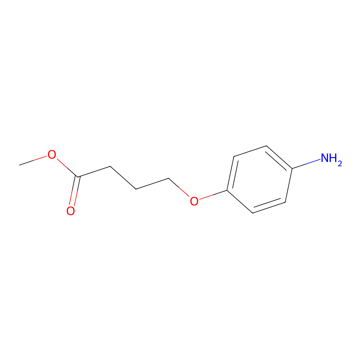 Methyl 4-(4-aminophenoxy)butanoate molecular structure, CAS 130198-73-1