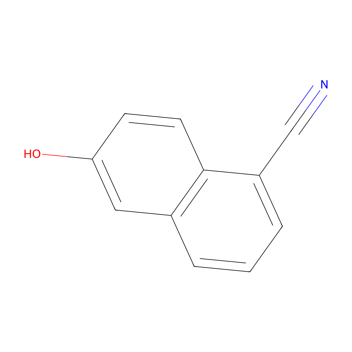 6-Hydroxynaphthalene-1-carbonitrile molecular structure, CAS 130200-57-6