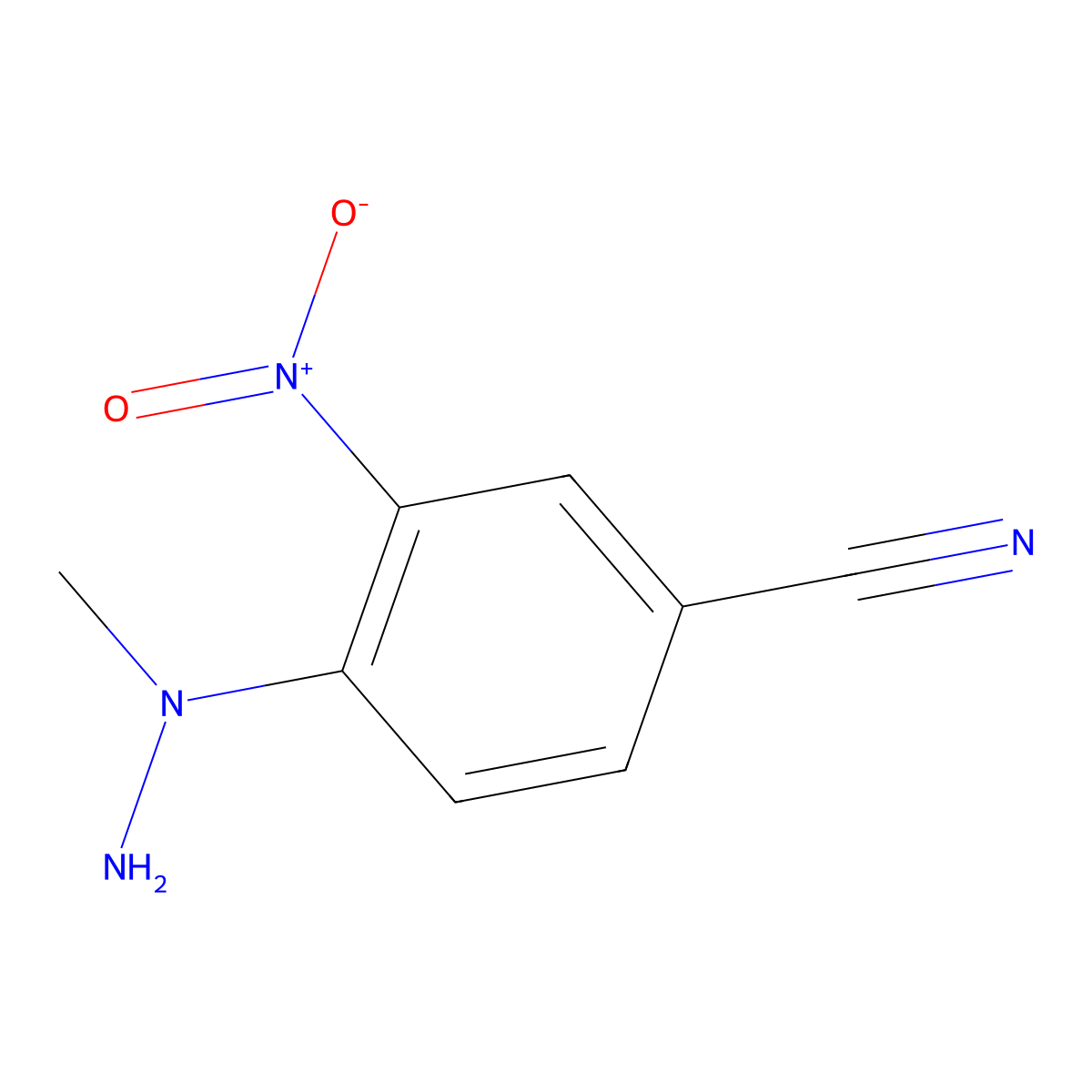 4-(1-Methylhydrazinyl)-3-nitrobenzonitrile molecular structure, CAS 130200-95-2