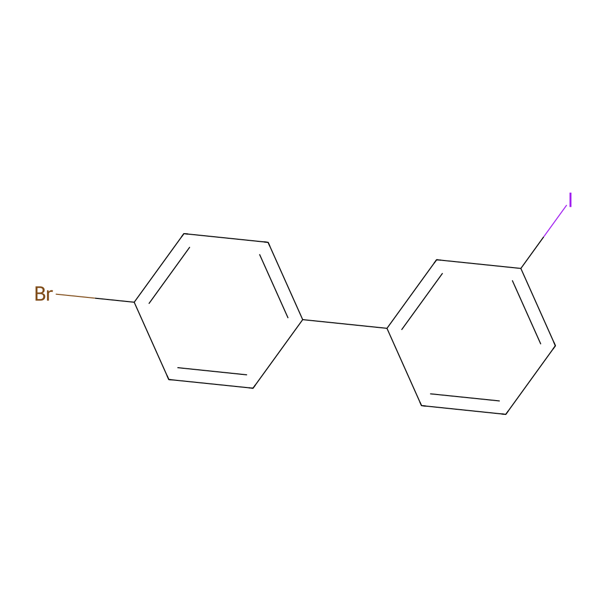 4'-Bromo-3-iodo-1,1'-biphenyl molecular structure, CAS 130201-21-7