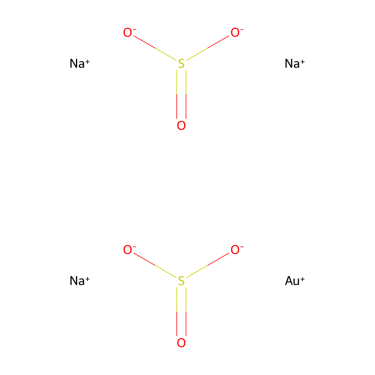 Sulfurous acid, gold(1+) sodium salt (2:1:3) molecular structure, CAS 130206-49-4