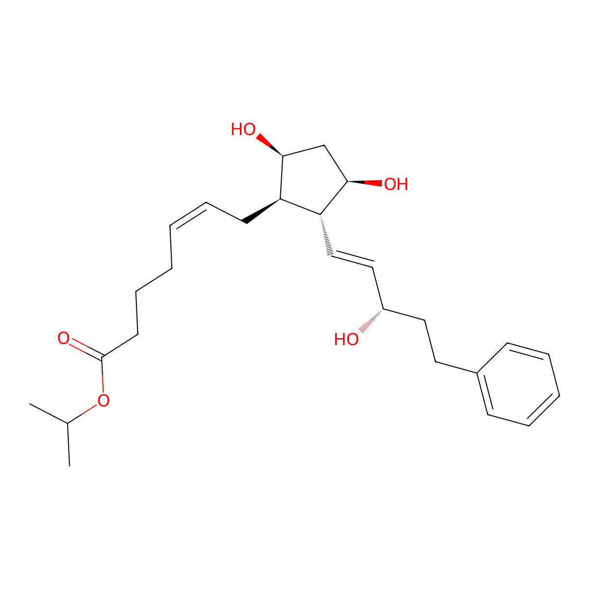 17-phenyl-trinor-PGF2alpha isopropyl ester molecular structure, CAS 130209-76-6