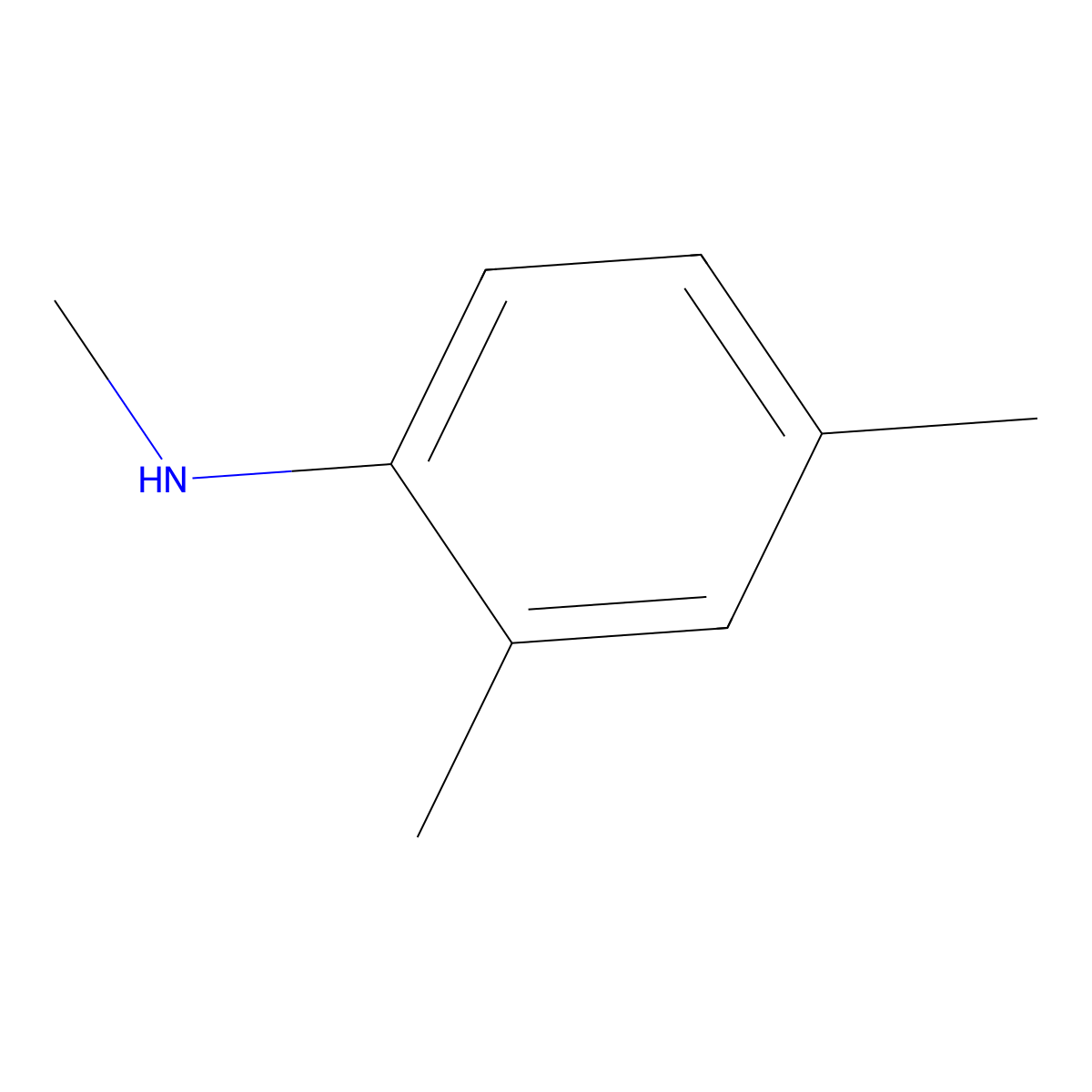 N,2,4-trimethylaniline molecular structure, CAS 13021-13-1