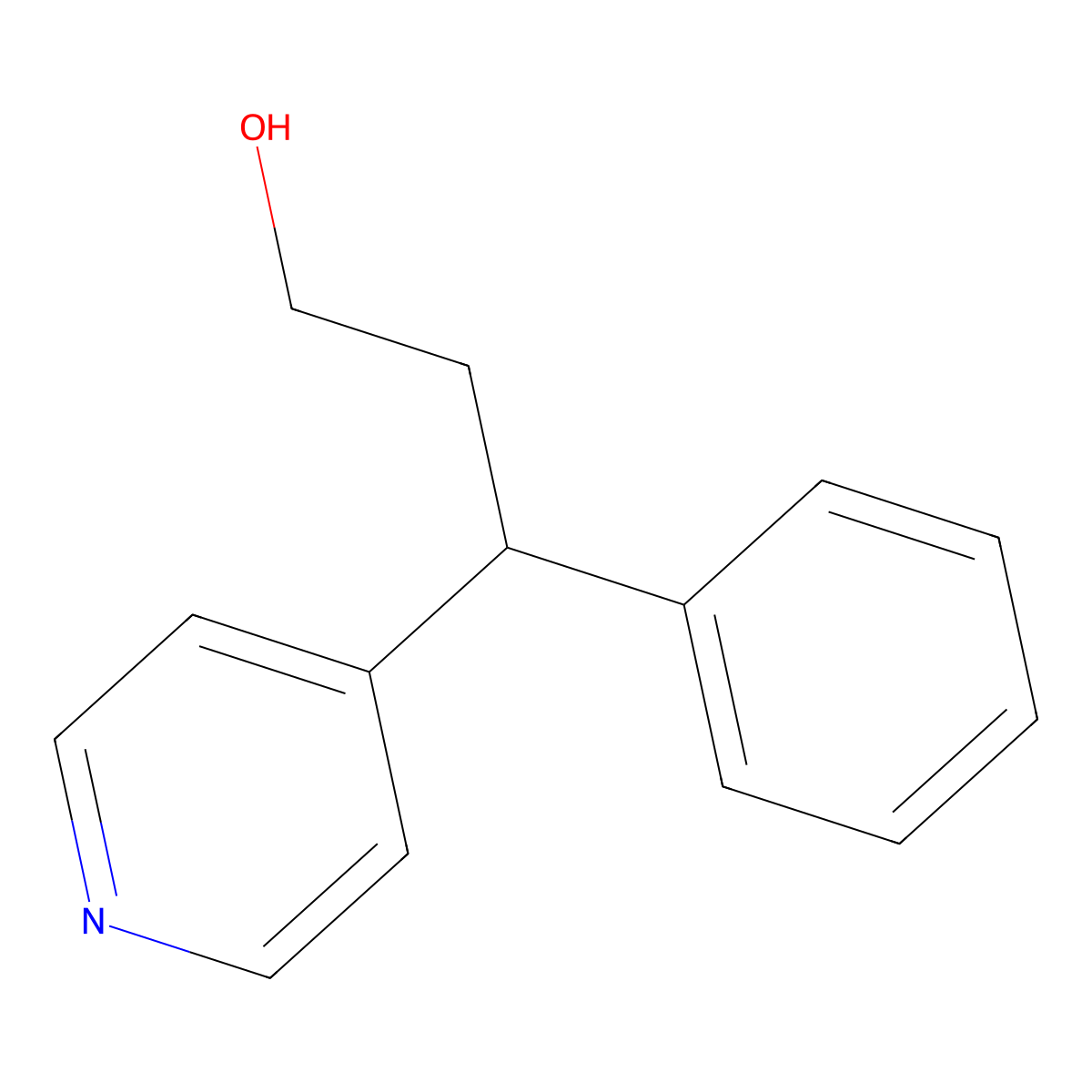 3-Phenyl-3-(pyridin-4-yl)propan-1-ol molecular structure, CAS 130210-27-4