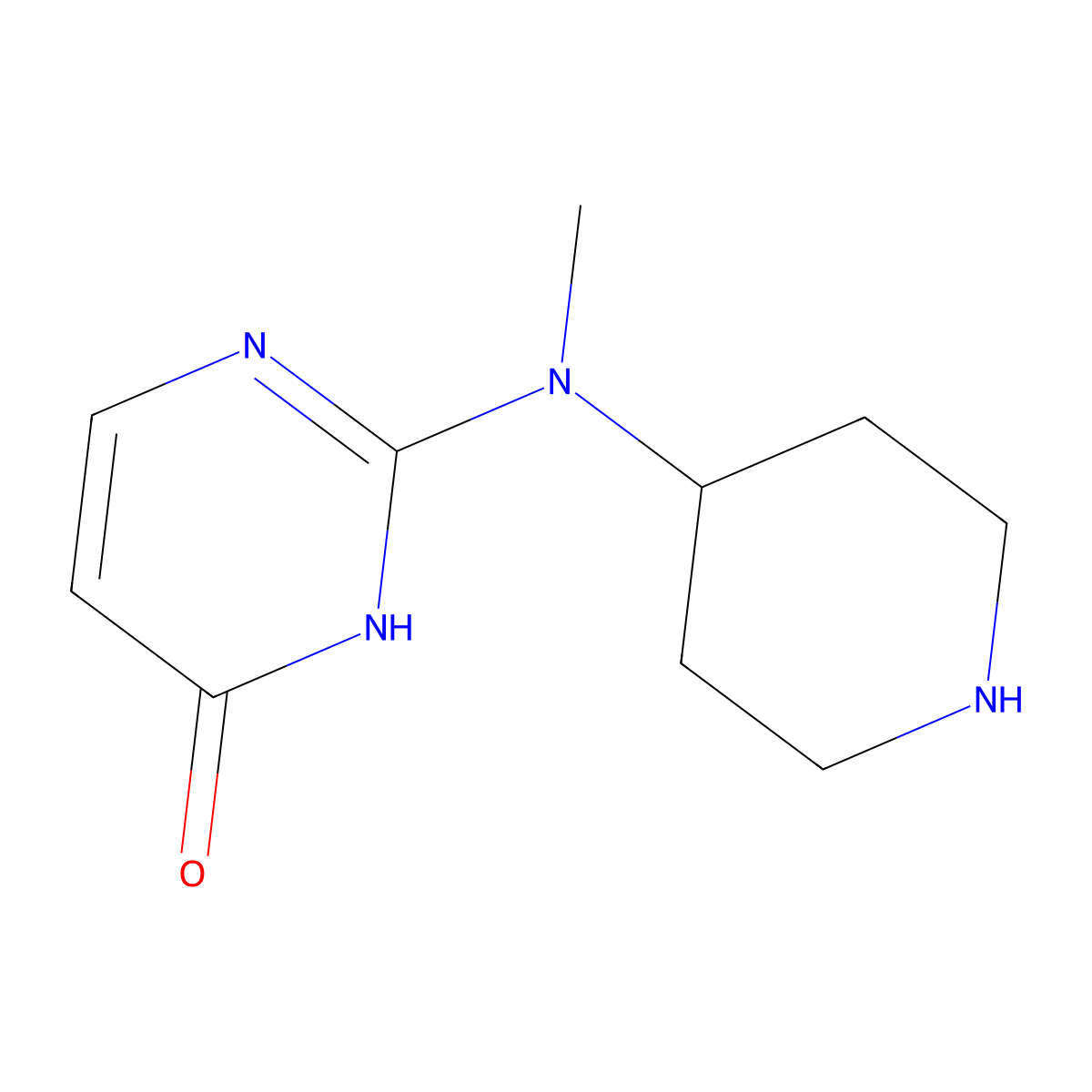 2-[Methyl(piperidin-4-yl)amino]pyrimidin-4-ol molecular structure, CAS 130212-30-5