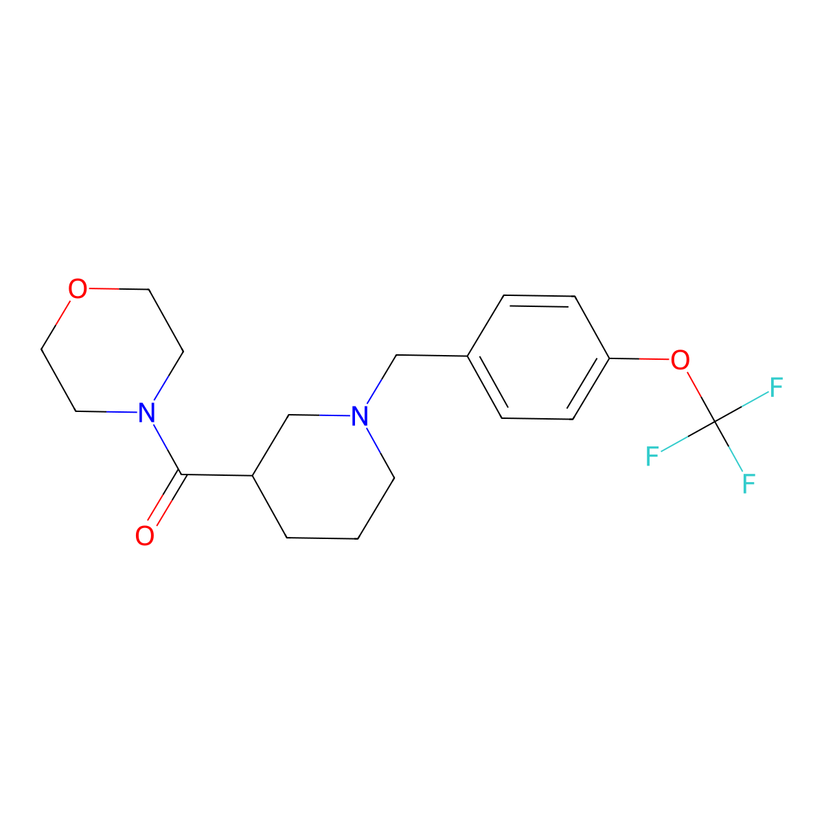 4-(1-{[4-(Trifluoromethoxy)phenyl]methyl}piperidine-3-carbonyl)morpholine molecular structure, CAS 1302163-17-2