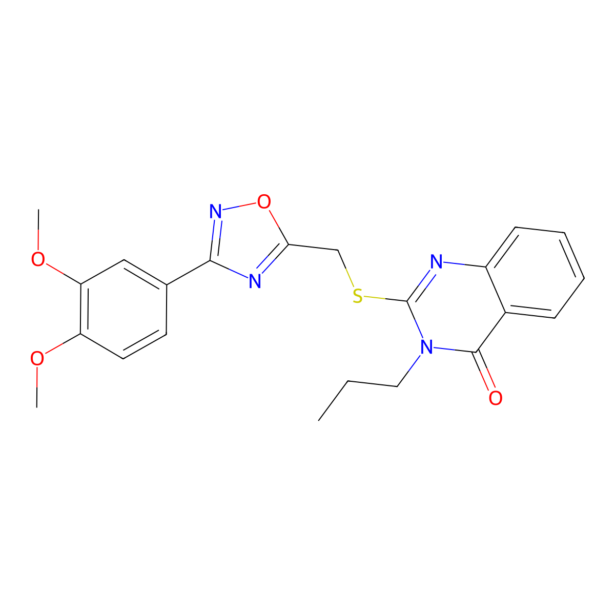 2-({[3-(3,4-Dimethoxyphenyl)-1,2,4-oxadiazol-5-yl]methyl}sulfanyl)-3-propyl-3,4-dihydroquinazolin-4-one molecular structure, CAS 1302206-96-7
