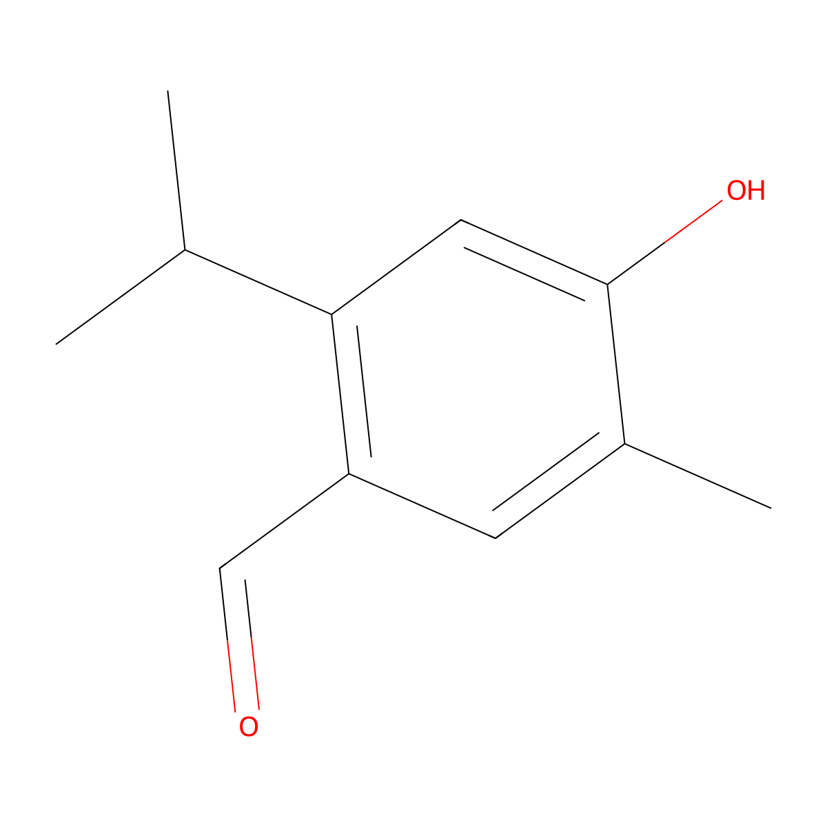 4-Hydroxy-5-methyl-2-(propan-2-yl)benzaldehyde molecular structure, CAS 130224-26-9