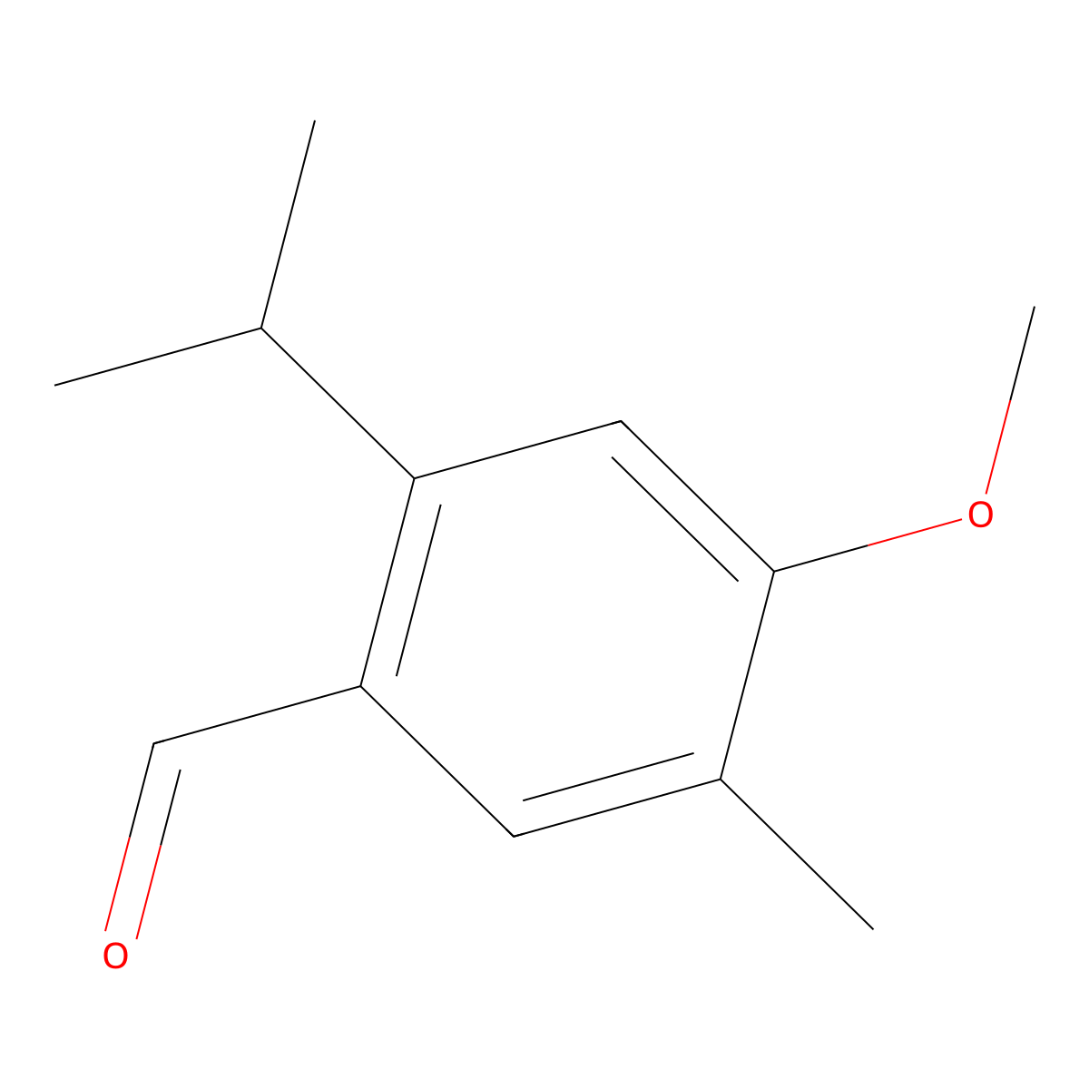 4-Methoxy-5-methyl-2-(1-methylethyl)benzaldehyde molecular structure, CAS 130224-27-0