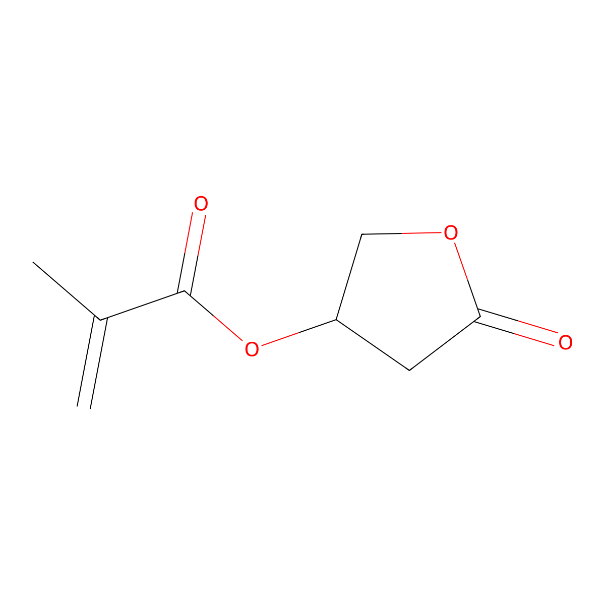 2-Propenoic acid, 2-methyl-, tetrahydro-5-oxo-3-furanyl ester molecular structure, CAS 130224-95-2