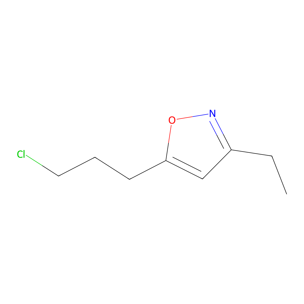 5-(3-Chloropropyl)-3-ethyl-1,2-oxazole molecular structure, CAS 130226-11-8
