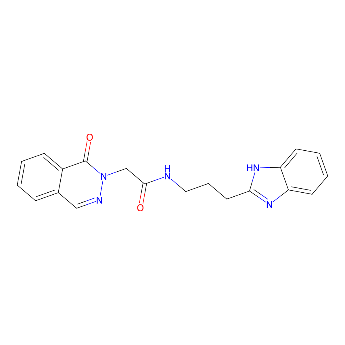 N-[3-(1H-benzimidazol-2-yl)propyl]-2-(1-oxophthalazin-2(1H)-yl)acetamide molecular structure, CAS 1302286-96-9