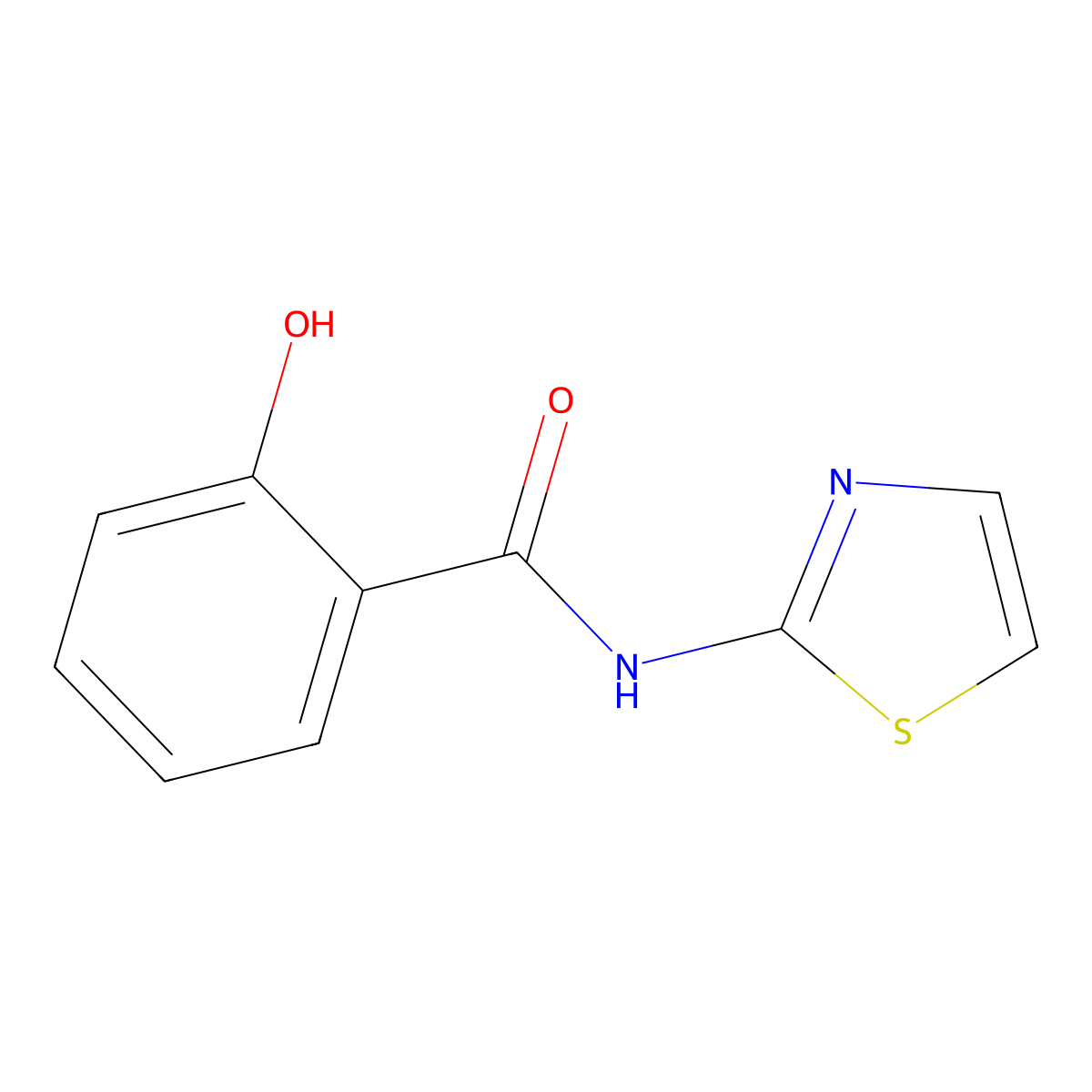 Benzamide, 2-hydroxy-N-2-thiazolyl- molecular structure, CAS 130234-70-7