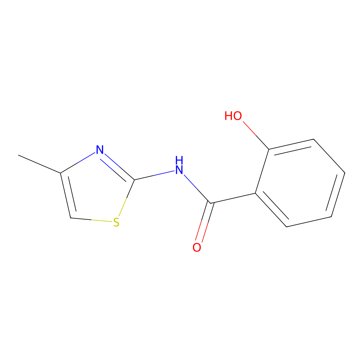 2-hydroxy-N-(4-methyl-1,3-thiazol-2-yl)benzamide molecular structure, CAS 130234-71-8