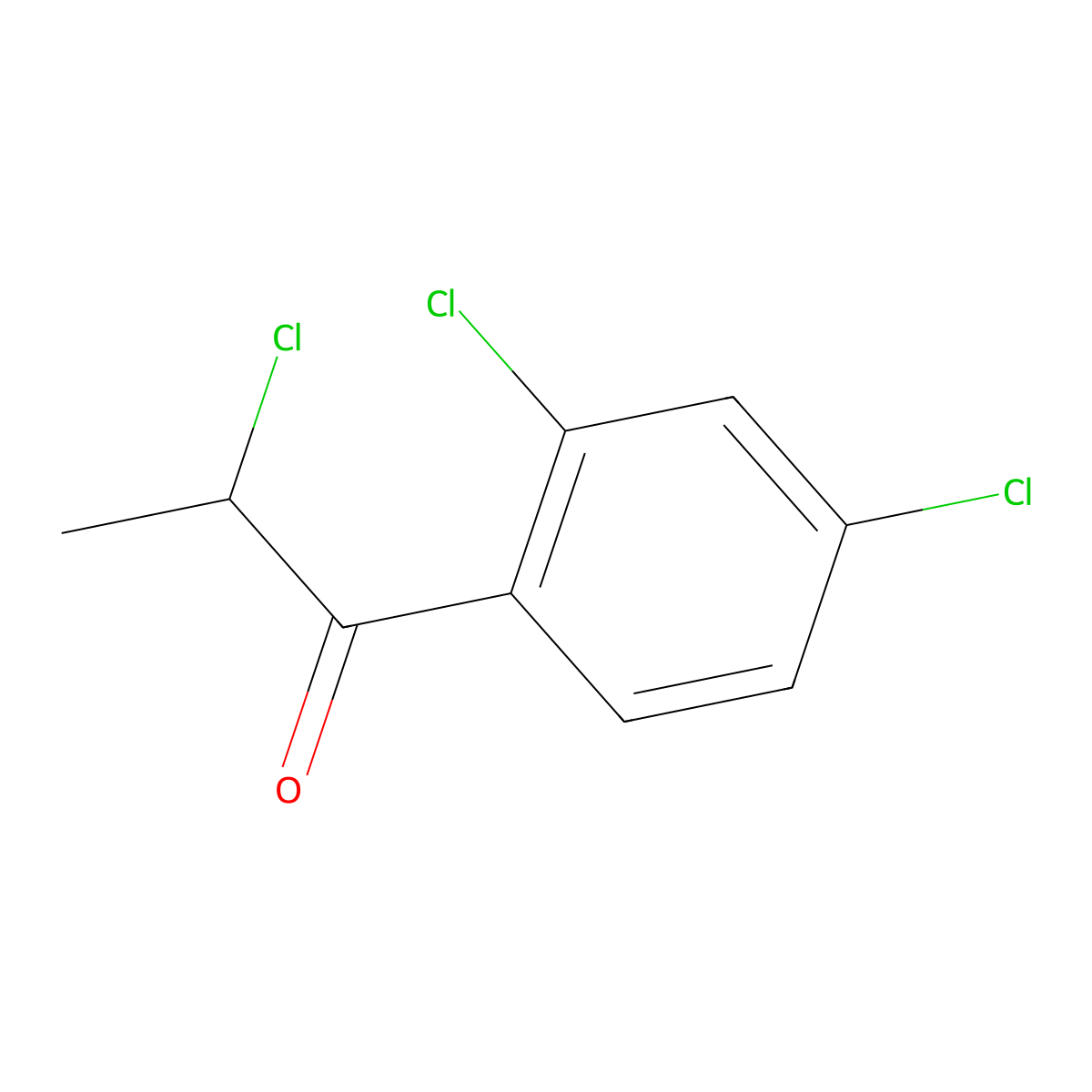 2-Chloro-1-(2,4-dichlorophenyl)propan-1-one molecular structure, CAS 130235-07-3