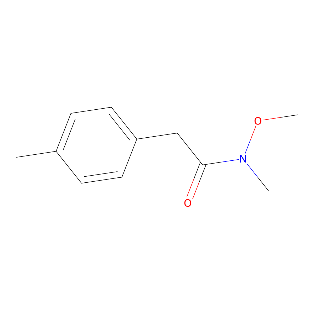 N-methoxy-N-methyl-2-(4-methylphenyl)acetamide molecular structure, CAS 130236-78-1