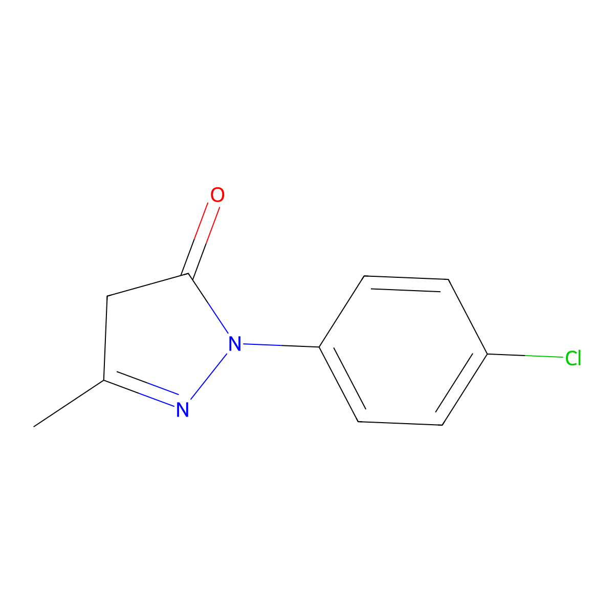 3H-Pyrazol-3-one, 2-(4-chlorophenyl)-2,4-dihydro-5-methyl- molecular structure, CAS 13024-90-3