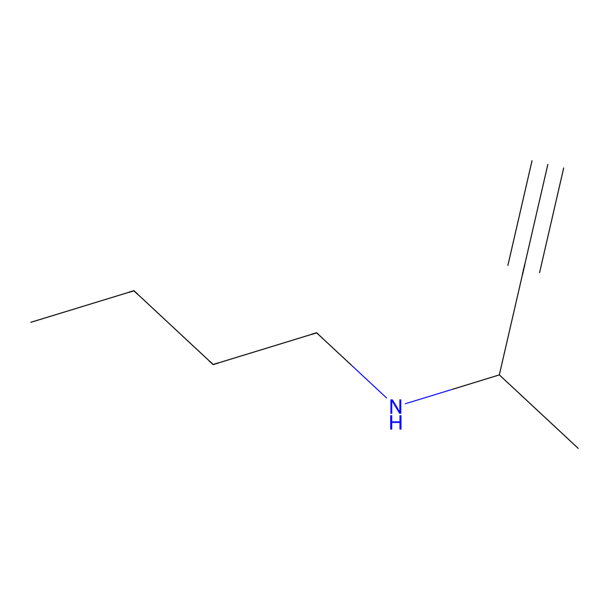 (But-3-yn-2-yl)(butyl)amine molecular structure, CAS 13025-27-9