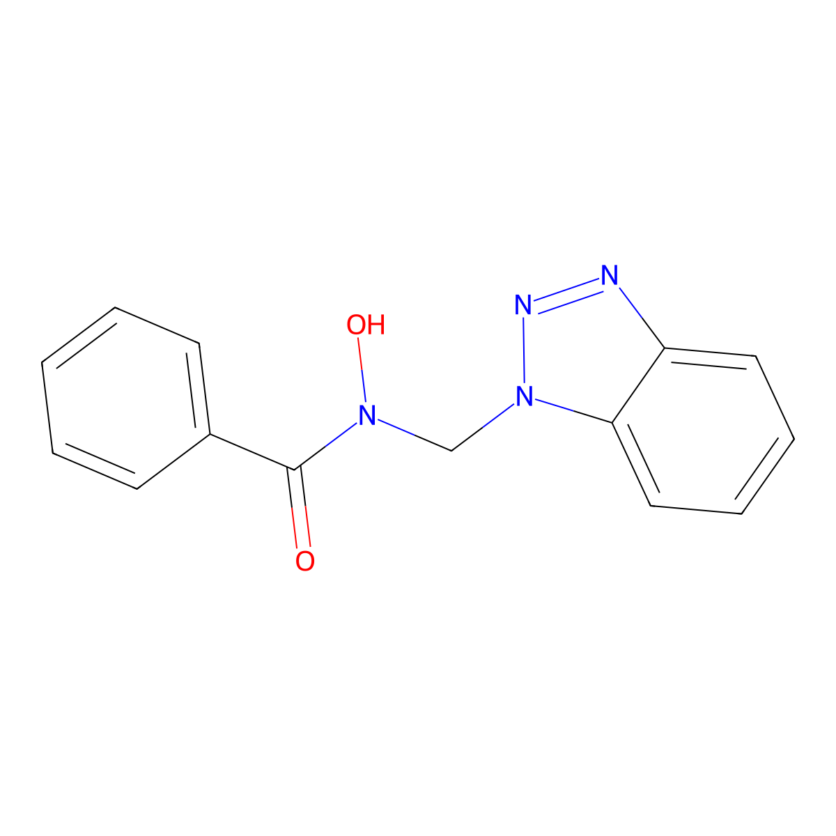 N-(1H-1,2,3-Benzotriazol-1-ylmethyl)-N-hydroxybenzamide molecular structure, CAS 130256-19-8