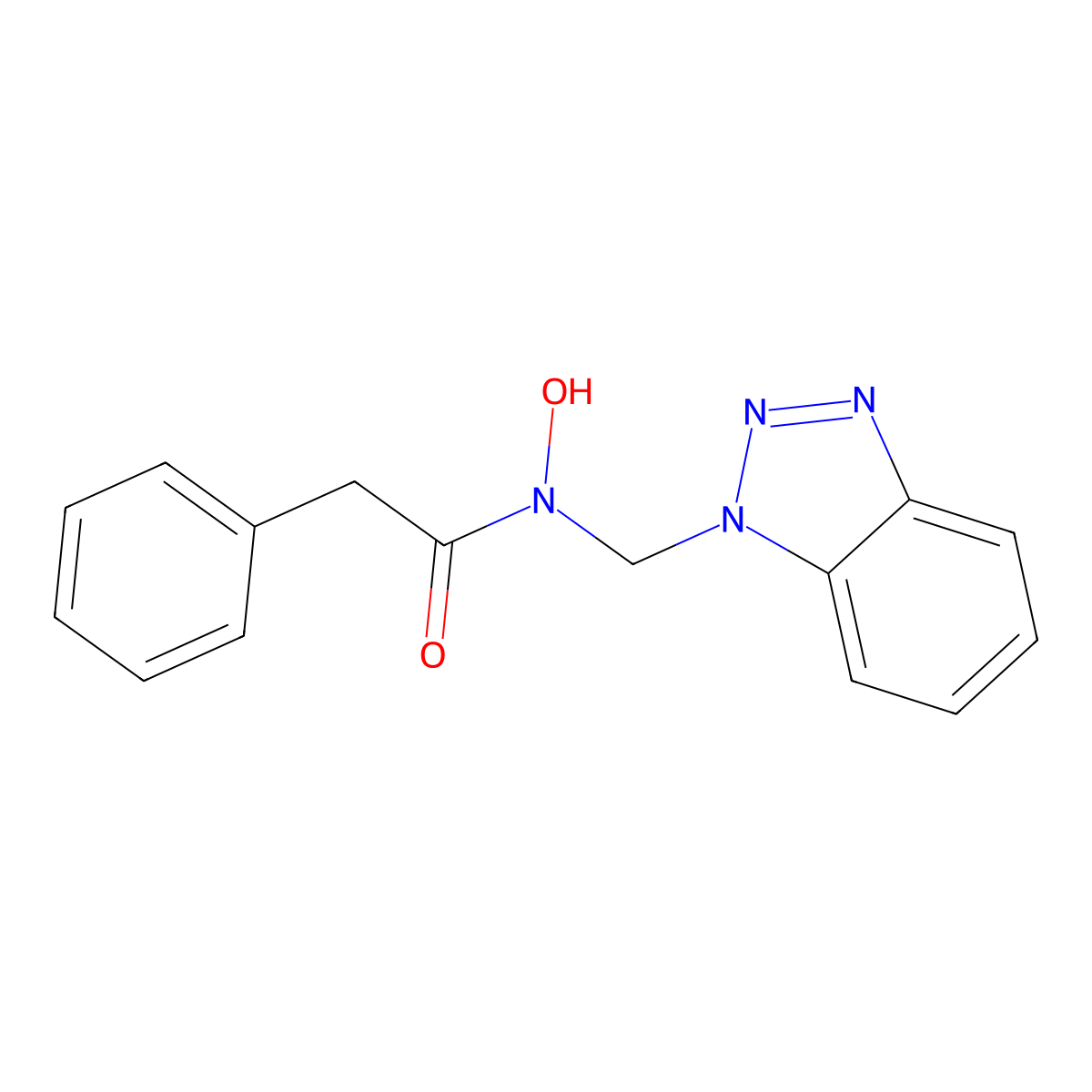 N-(1H-1,2,3-Benzotriazol-1-ylmethyl)-N-hydroxy-2-phenylacetamide molecular structure, CAS 130256-21-2