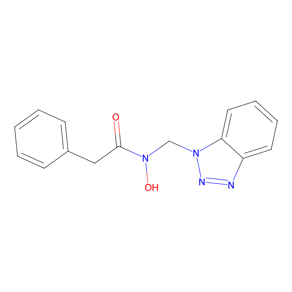 N-(1H-1,2,3-Benzotriazol-1-ylmethyl)-N-hydroxy-2-phenylacetamide molecular structure, CAS 130256-21-2