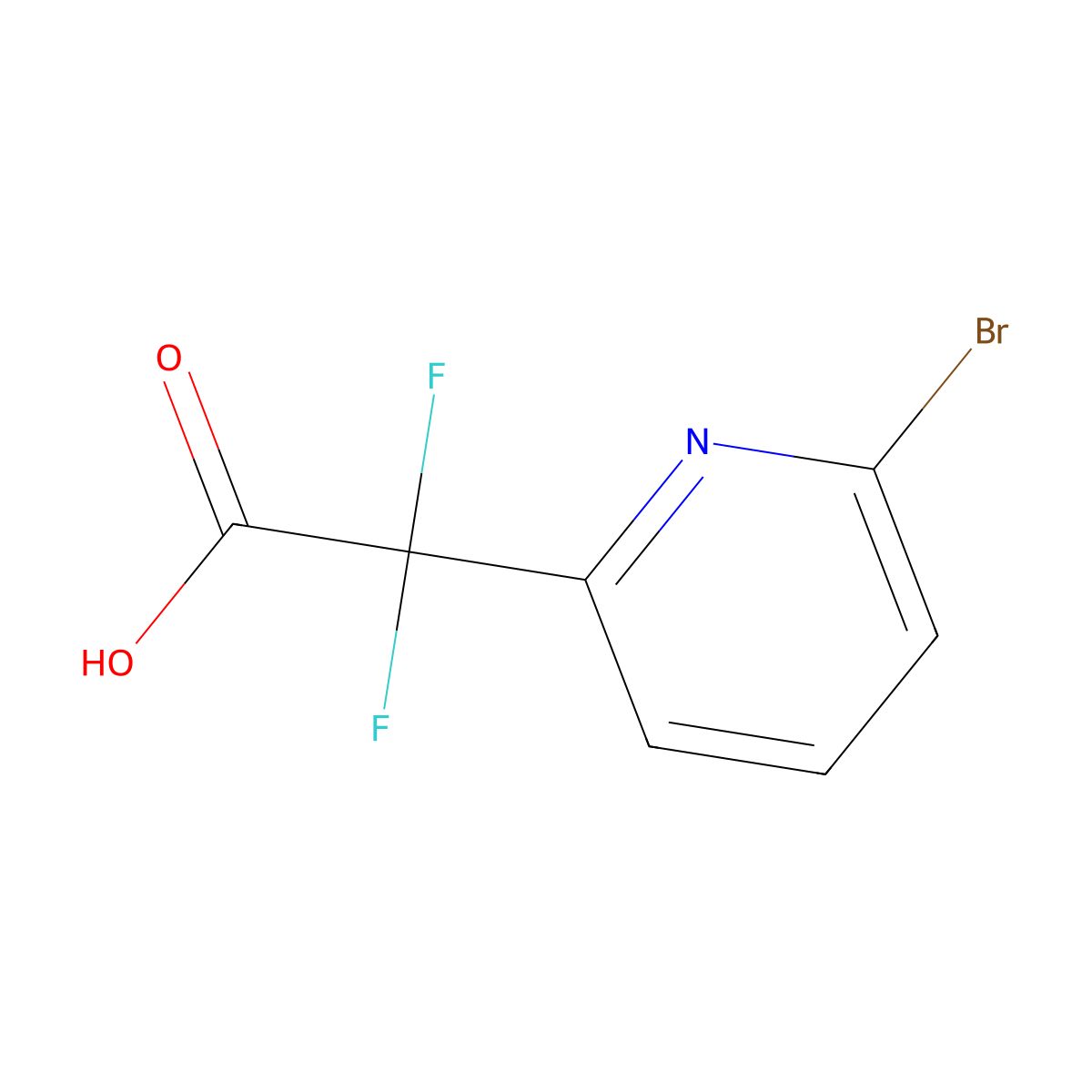 2-(6-Bromopyridin-2-yl)-2,2-difluoroacetic acid molecular structure, CAS 1302580-63-7
