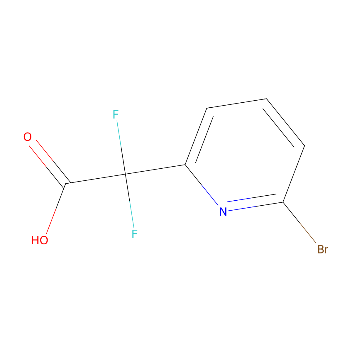 2-(6-Bromopyridin-2-yl)-2,2-difluoroacetic acid molecular structure, CAS 1302580-63-7