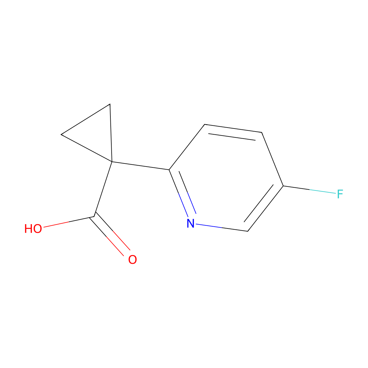 1-(5-Fluoropyridin-2-yl)cyclopropane-1-carboxylic acid molecular structure, CAS 1302580-98-8