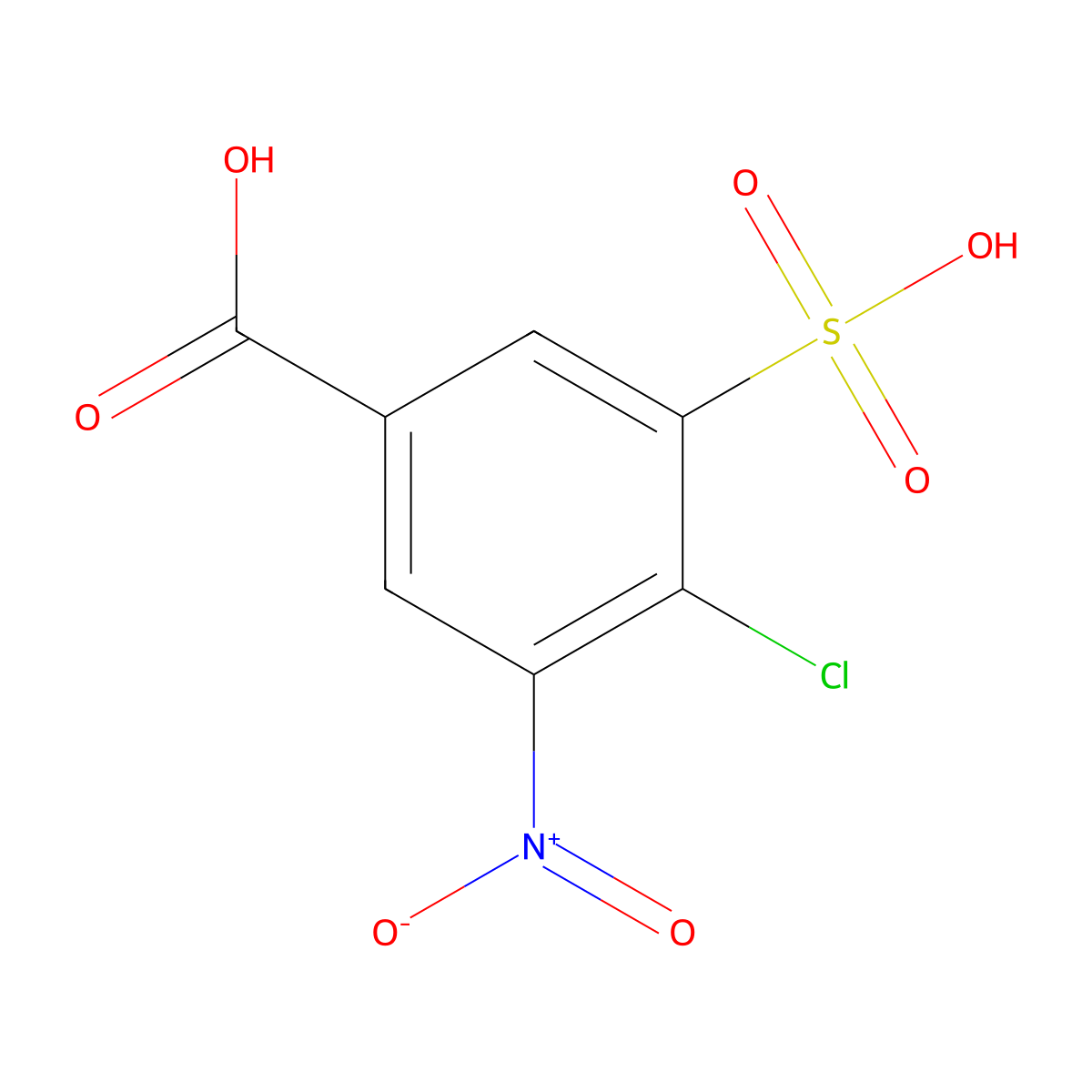 4-Chloro-3-nitro-5-sulfobenzoic acid molecular structure, CAS 130262-91-8