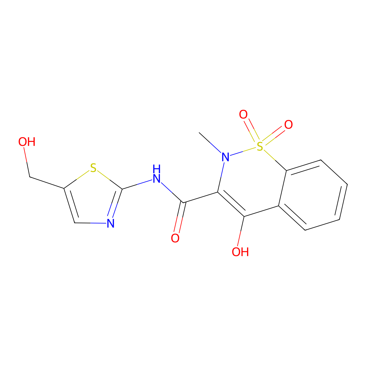 5-Hydroxymethyl meloxicam molecular structure, CAS 130262-92-9
