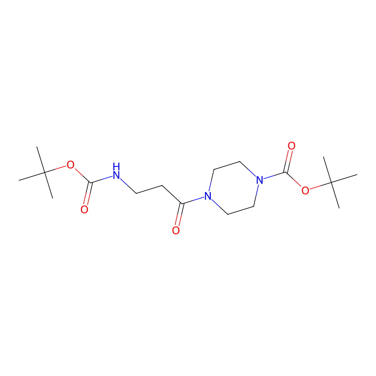 tert-Butyl 4-(3-{[(tert-butoxy)carbonyl]amino}propanoyl)piperazine-1-carboxylate molecular structure, CAS 1302624-82-3