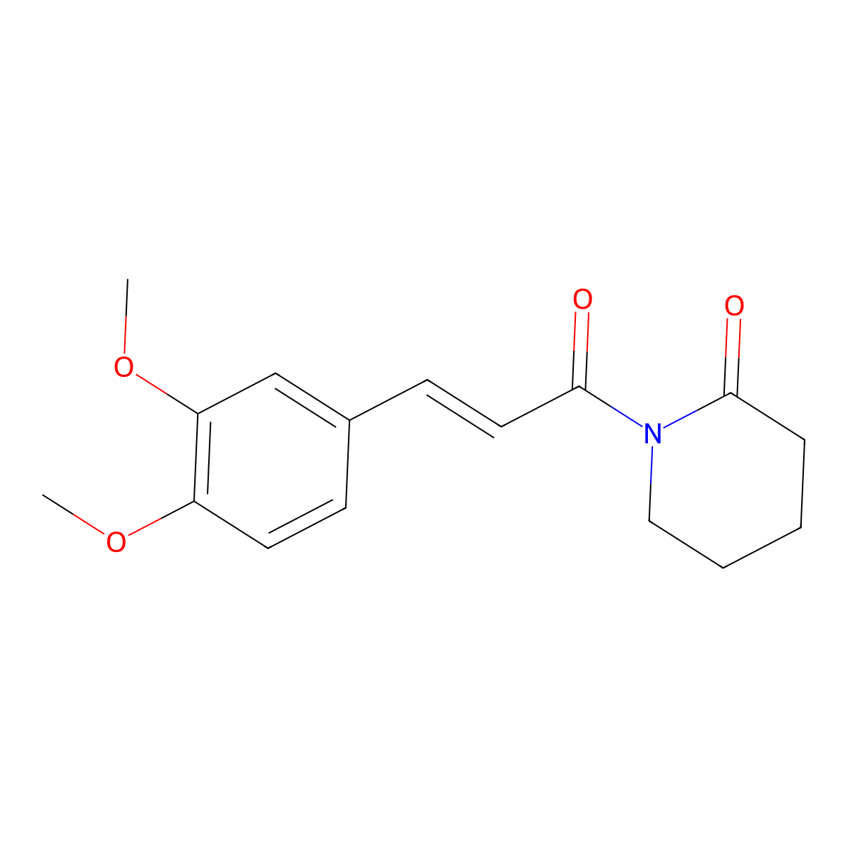 1-[3-(3,4-Dimethoxyphenyl)prop-2-enoyl]piperidin-2-one molecular structure, CAS 130263-10-4