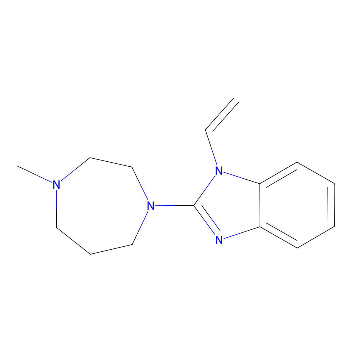 2-(4-Methyl-1,4-diazepan-1-yl)-1-vinyl-1H-benzo[d]imidazole molecular structure, CAS 130263-14-8