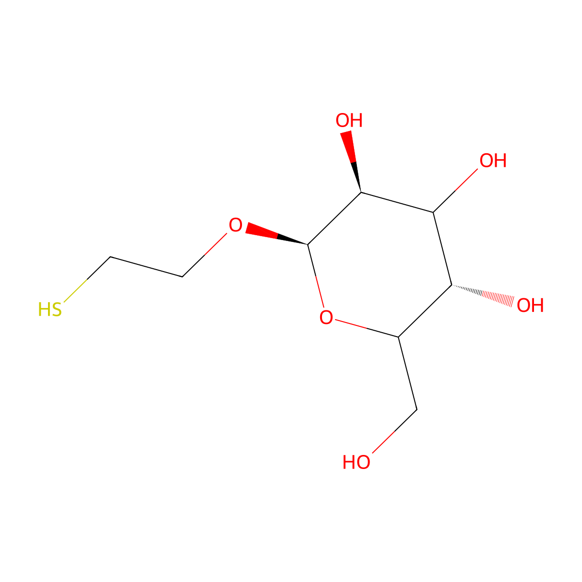 2-Mercaptoethyl beta-D-glucopyranoside molecular structure, CAS 130263-77-3
