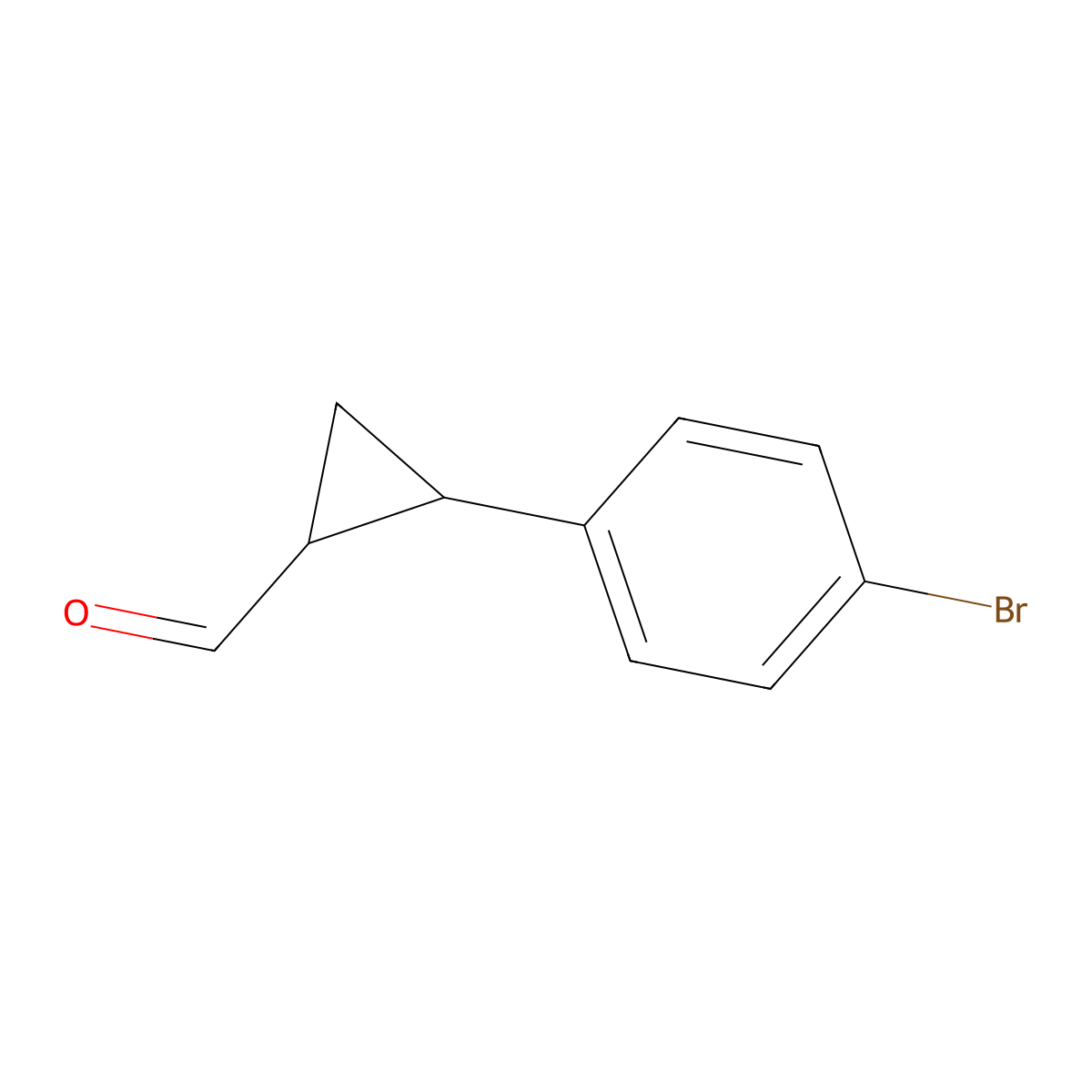 rel-(1R,2R)-2-(4-Bromophenyl)cyclopropanecarboxaldehyde molecular structure, CAS 130265-34-8