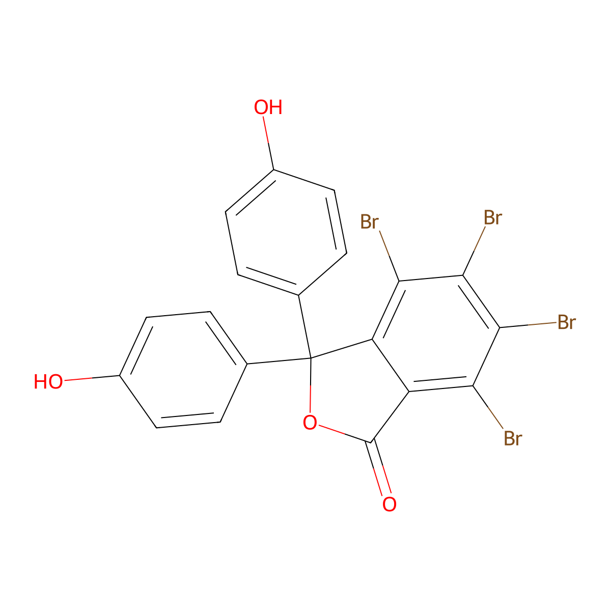 1(3H)-Isobenzofuranone, 4,5,6,7-tetrabromo-3,3-bis(4-hydroxyphenyl)- molecular structure, CAS 13027-28-6