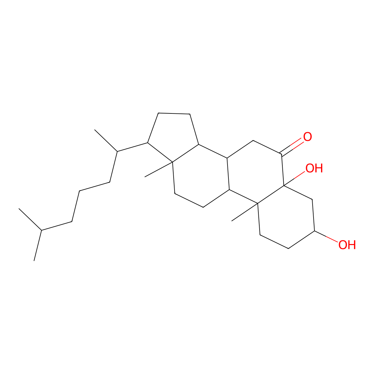 Cholestan-6-oxo-3,5-diol molecular structure, CAS 13027-33-3